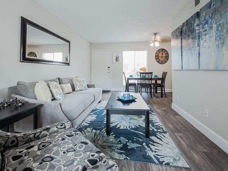 Living Room & Dining Area | Waterstone Apartments in AZ
