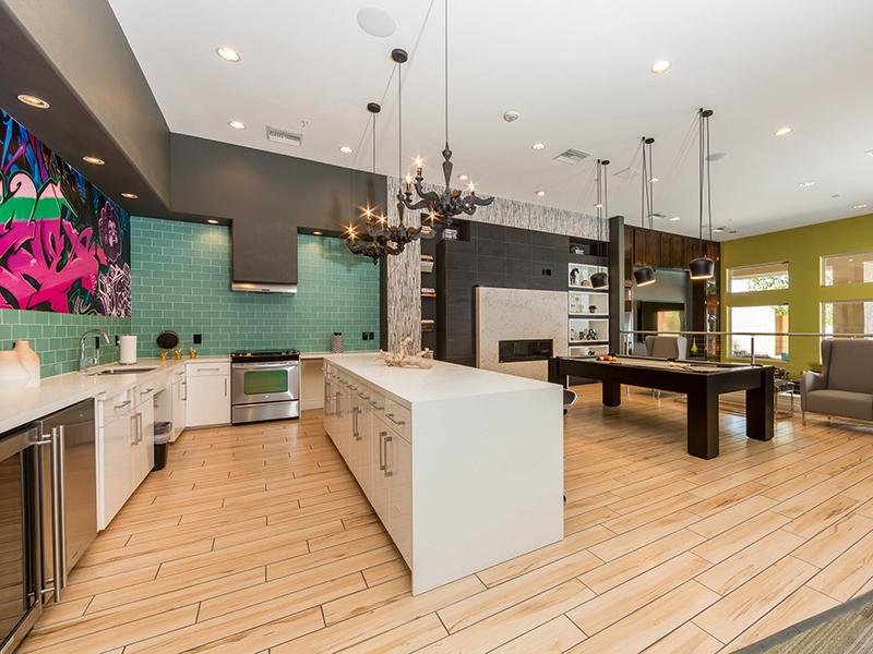 Clubhouse Kitchen | Cornerstone Park Apartments in Henderson NV 