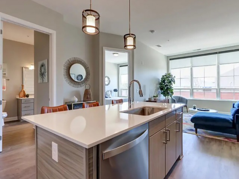 Kitchen Island | Station 324 Apartments in Columbus, OH