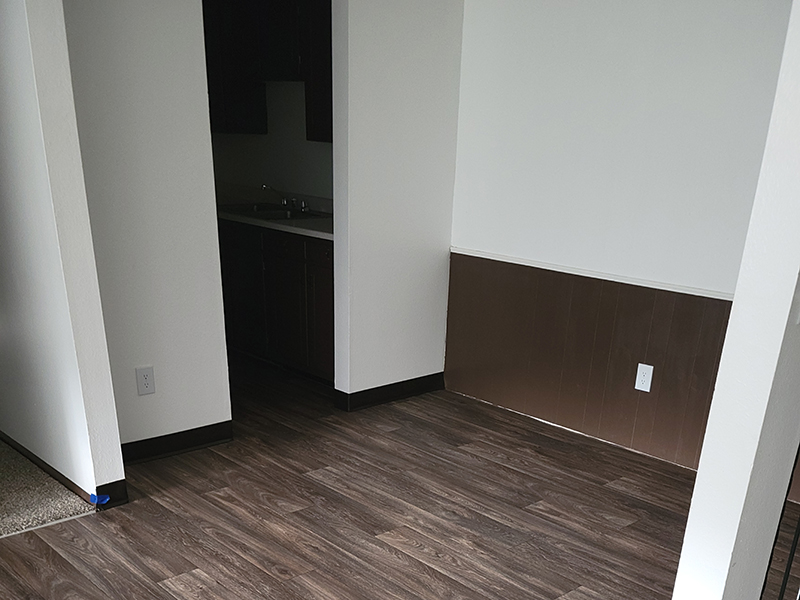 Living Room and Kitchen | Conquistador Apartments in Casper, WY