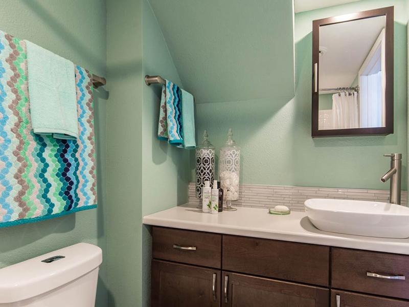 Bathroom | Portola Biltmore Apartments