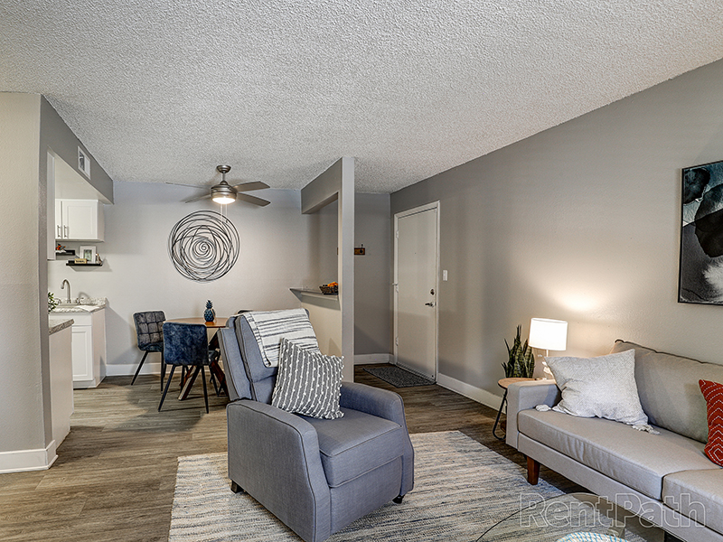 Living Room | Edge at Fitzsimons Apartments in Aurora, CO