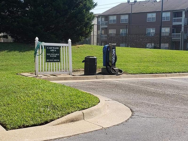 The car wash station at Bridgewater at Town Center Apartments in Hampton.