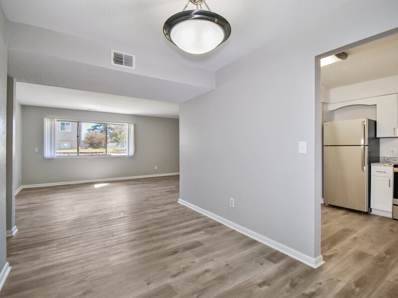 Living Room and Kitchen | 3 Bedroom | Township Square Apartments in Saginaw, MI
