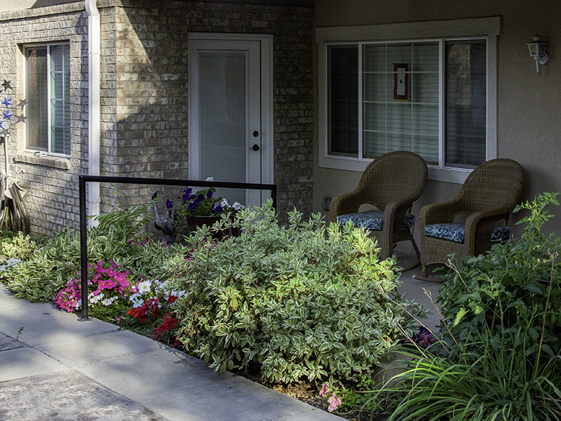 Patio Seating | Riley Court Senior Apartments in Bountiful, UT
