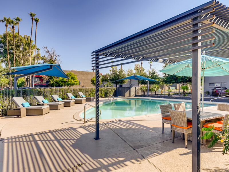 Poolside Pergola | Omnia McClintock Apartments in Tempe, AZ