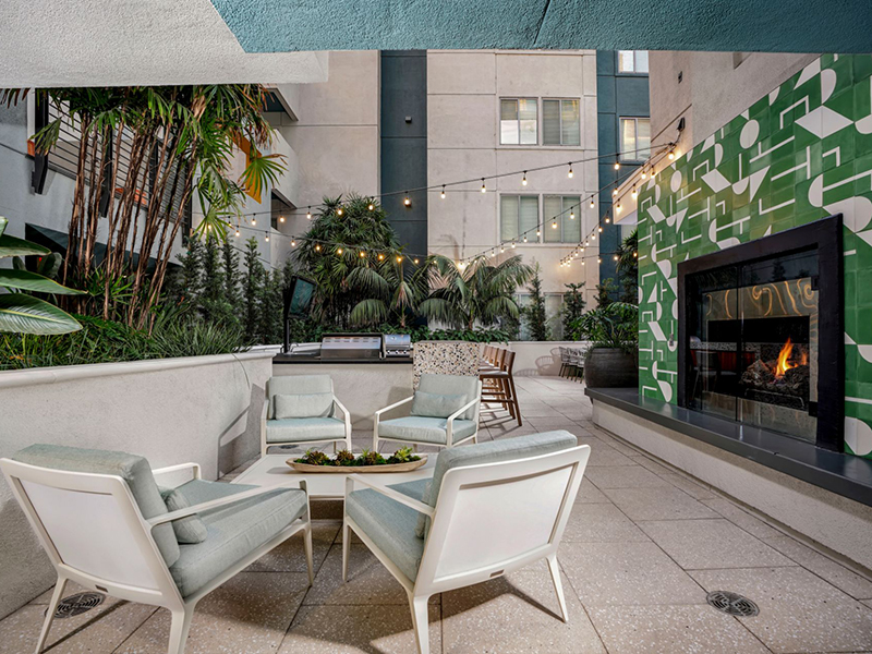 Outdoor Fireplace | The Oasis Apartments