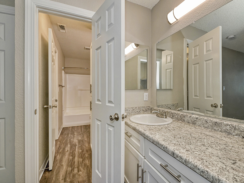 Bathroom Mirror | The Vue Apartments in Sacramento, CA