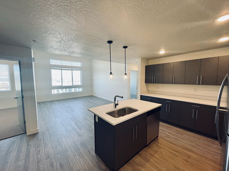 Front Room and Kitchen | Canyon Vista Apartments in Draper, UT