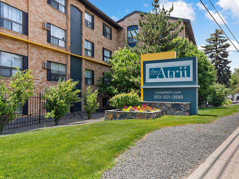 Monument Sign | The Atrii Apartments in Denver, CO