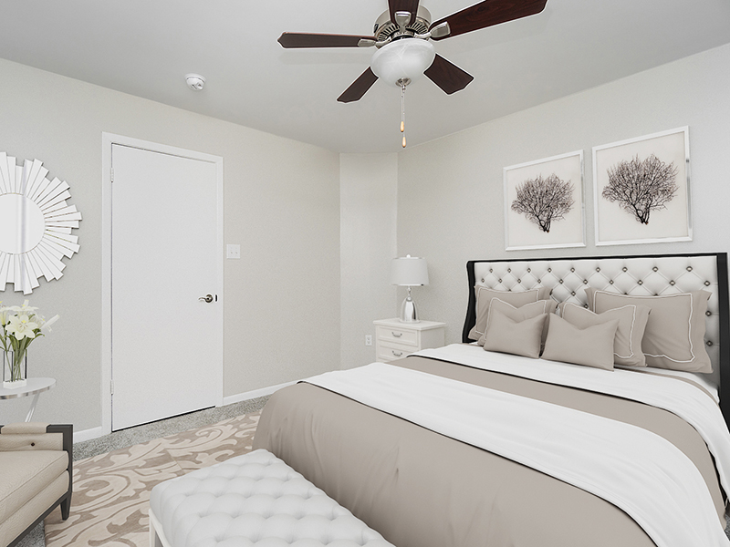 Furnished Bedroom | Orchard Park Apartments in Greenville, SC