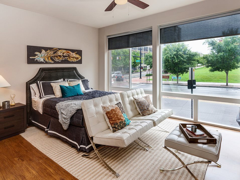 Bedroom and Living Area | 303 Front Street Apartments in Columbus, OH