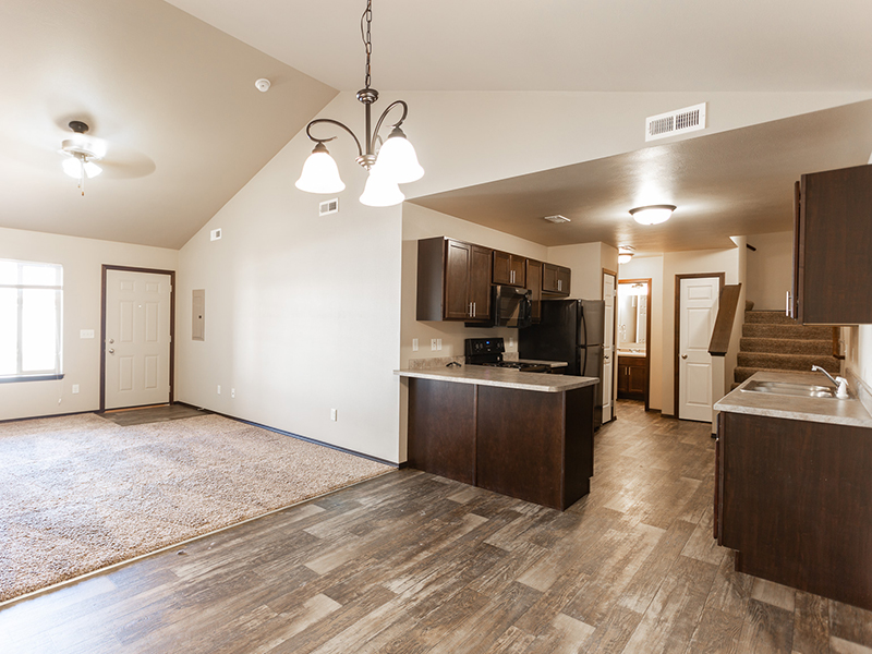 Front Room and Kitchen | West Pointe Commons Apartments in Sioux Falls, SD