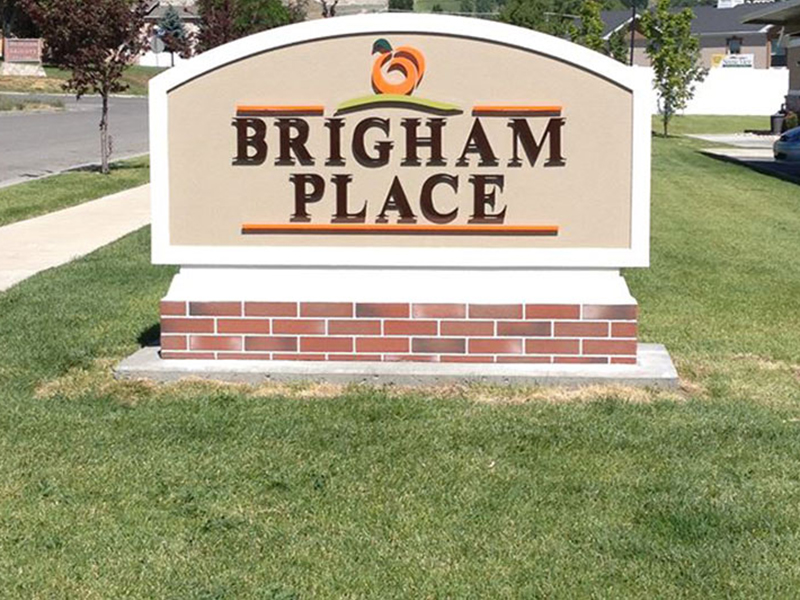 Monument Sign | Brigham Place Apartments
