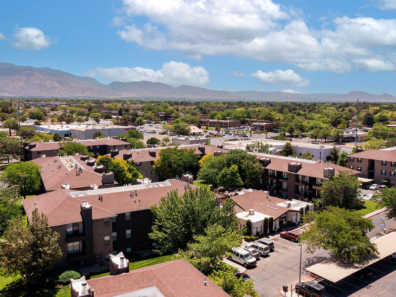Apartment Aerial View | Candlelight Square Apartments in Albuquerque, NM
