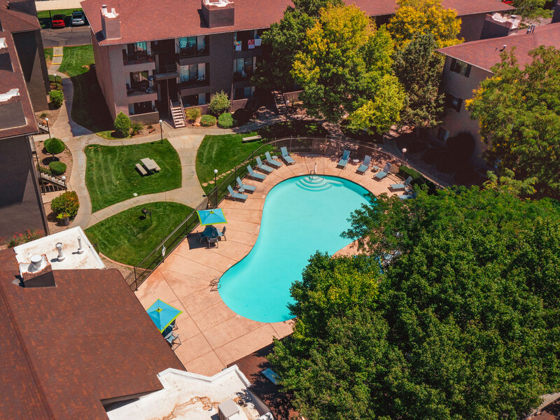 Swimming Pool - Aerial View | Candlelight Square Apartments in Albuquerque, NM