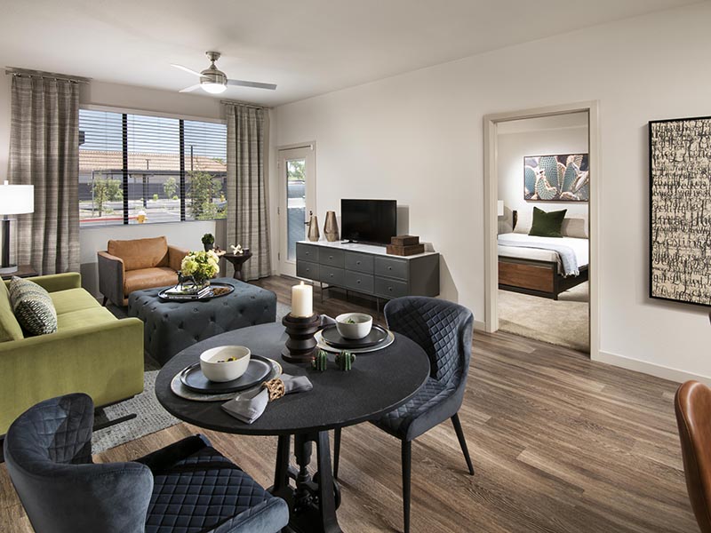 2 Bedroom Front Room | Parc at South Mountain