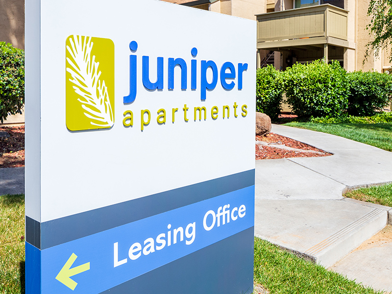 Monument Sign | The Juniper Apartments in Sacramento, CA