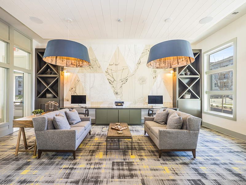 Clubhouse Seating | Atlantic on the Boulevard Apartments in North Charleston, SC