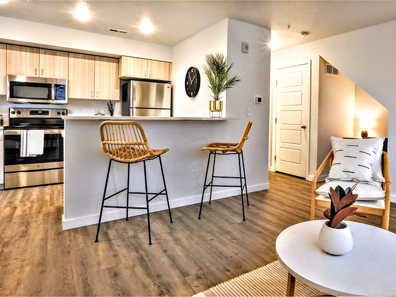 Living Room and Kitchen | Amazon Falls Townhomes in Eagle, ID
