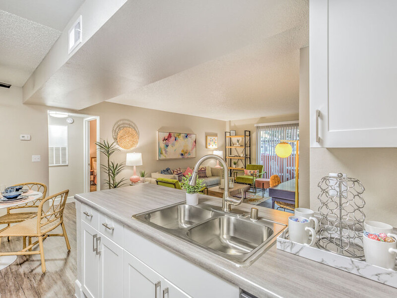 Kitchen and Living Room | Mojave Flats | Apartments in Las Vegas