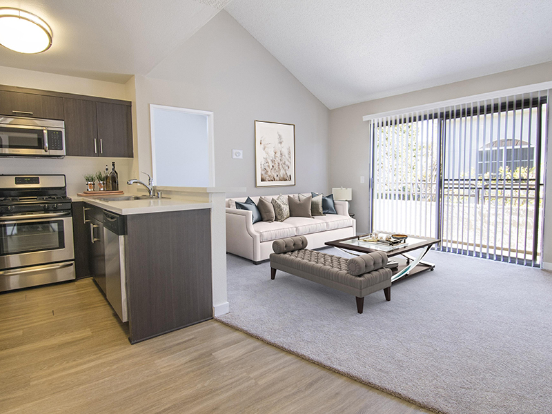 Kitchen and Living Room | The Heights on Superior Apartments in Northridge, CA