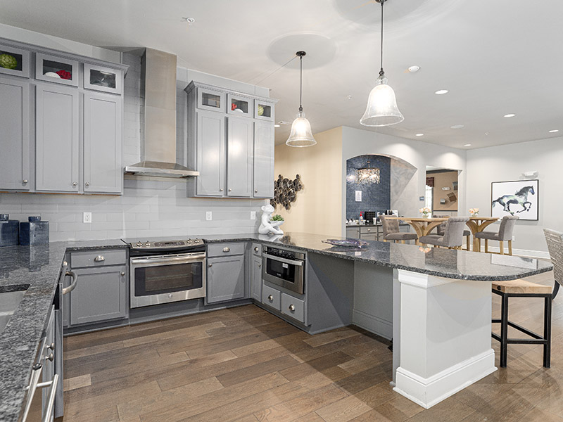Clubhouse Kitchen | Cascadia Apartments in San Antonio, TX