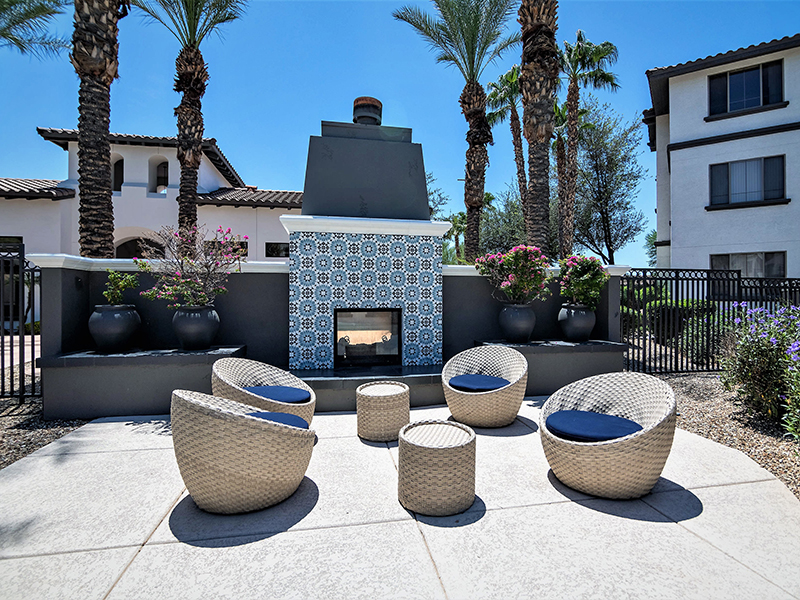 Fireplace Lounge | Serafina Apartments