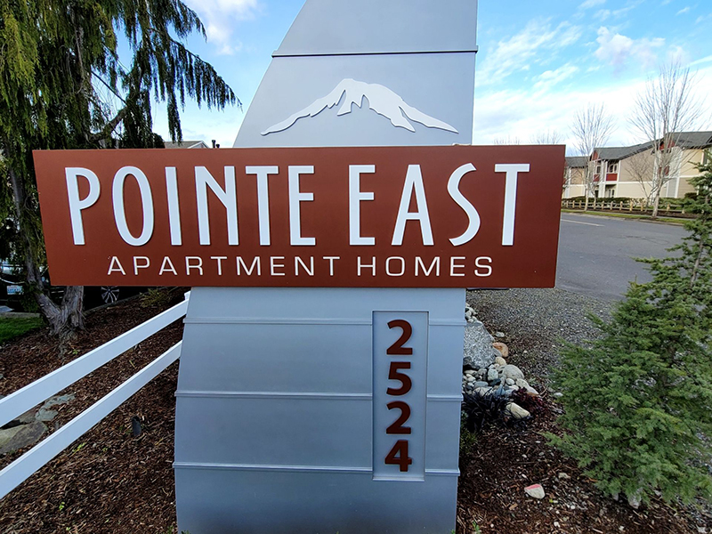 Monument Sign | Pointe East Apartments