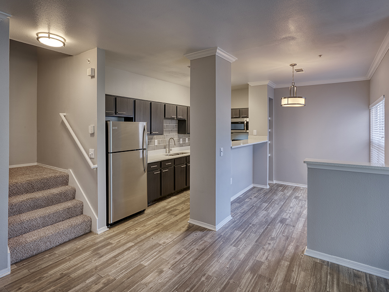 Kitchen and Living Room | Retreat at Cheyenne Mountain | Apartments in CO