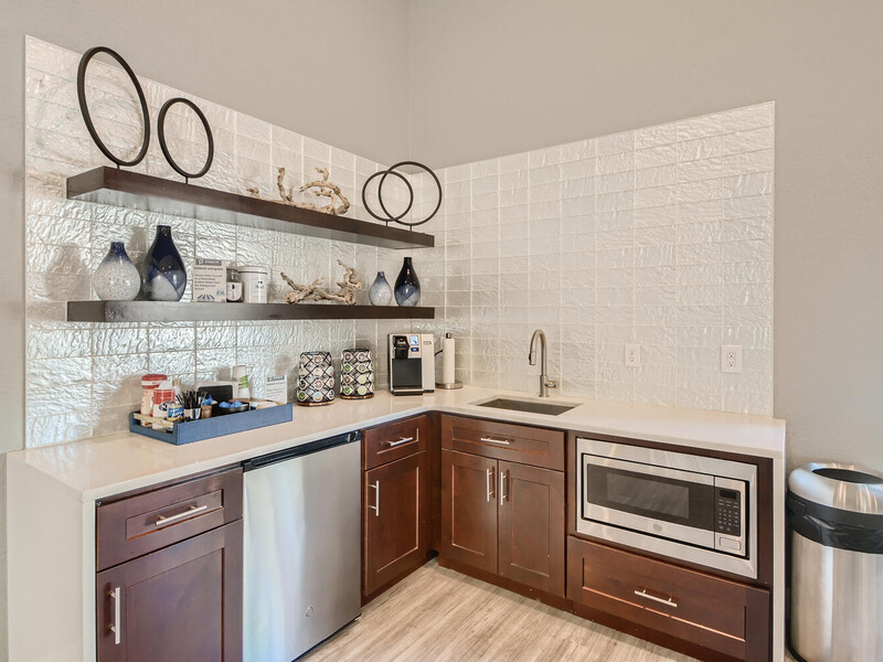 Clubhouse Kitchen | Preserve at City Center Apartments in Aurora, CO