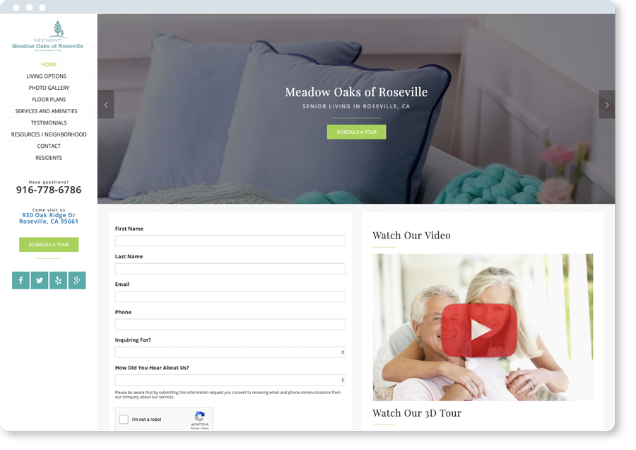 55+ Senior Living Website Design